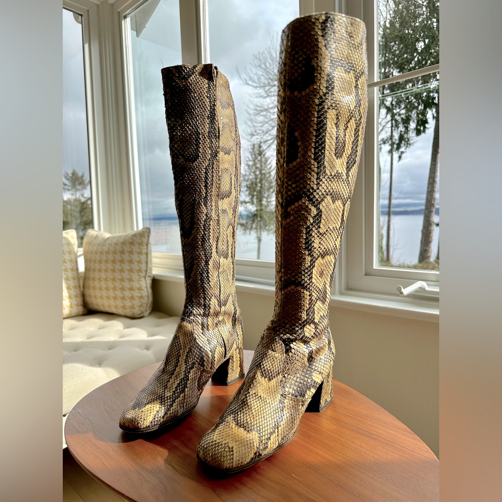 Vintage Chelsea Cobbler Snakeskin Boots C 1967